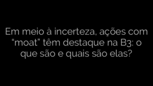​Em meio à incerteza, ações com “moat” têm destaque na B3: o que são e quais são elas? 